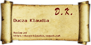 Ducza Klaudia névjegykártya